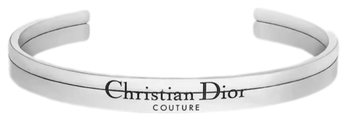 Christian Dior Couture Cut Bangle - Silver and Black Resin