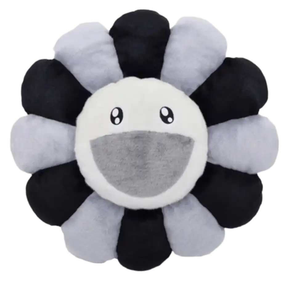 Takashi Murakami Flower Plush 24-Inch - Black/Grey/White