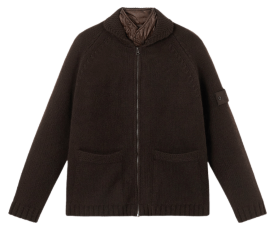Stone Island Cashmere Ghost Knit Jacket - Dark Brown