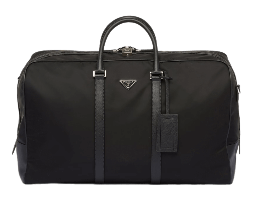 Prada Re-Nylon and Saffiano Leather Duffle Bag - Black