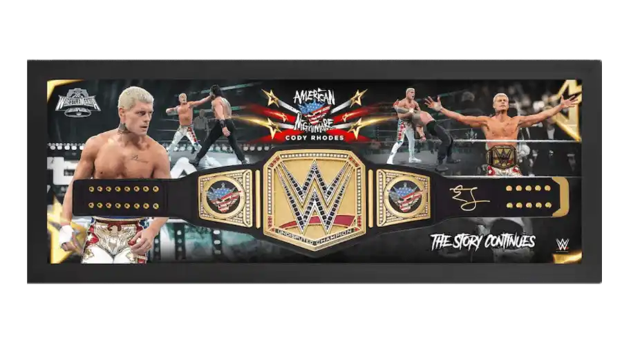 Cody Rhodes Cody Rhodes Autographed Universal Championship Replica Title Belt Shadowbox
