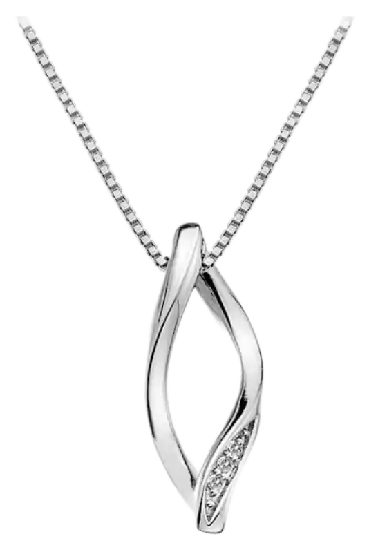 Hot Diamonds Sterling Silver Simply Sparkle Diamond Set Open Twist Pendant