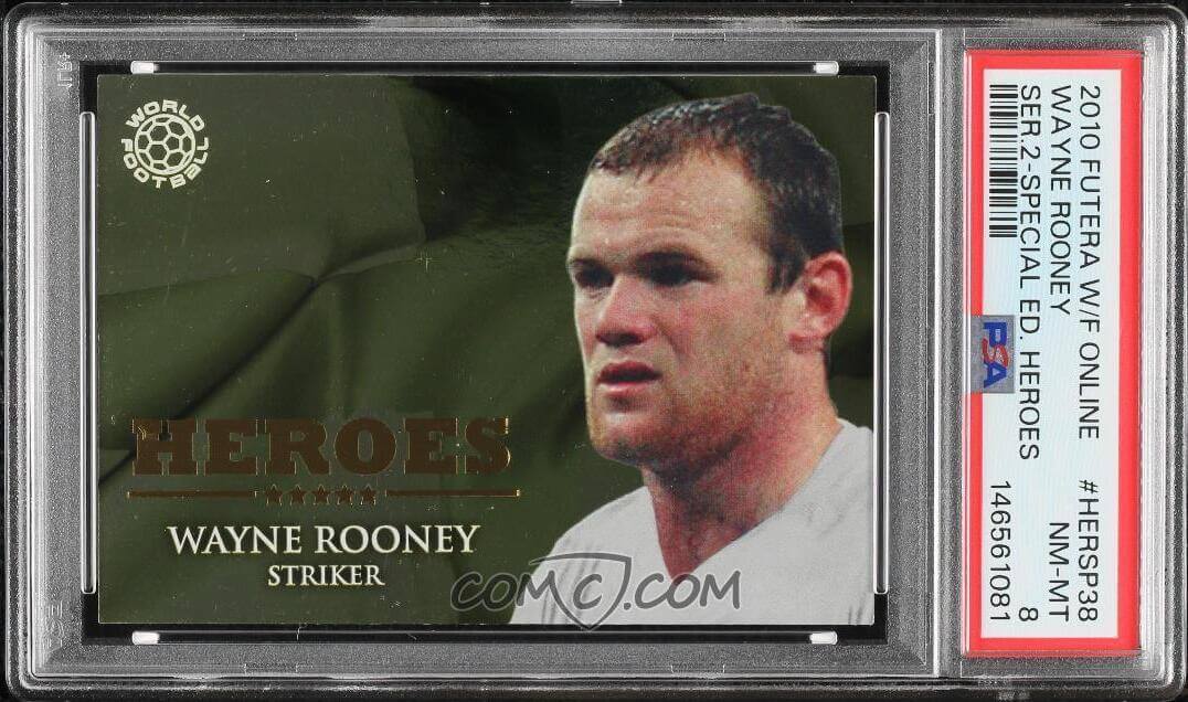 2009 Futera World Football Online Game Collection - Heroes - 2010 SP #HERSP38 - Wayne Rooney PSA 8