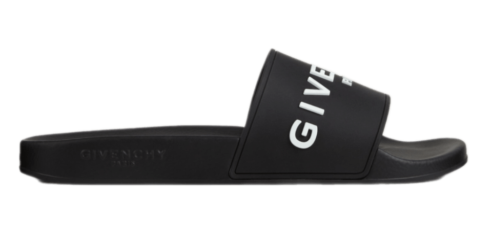 Givenchy Slide Flat Sandals in Rubber - Black