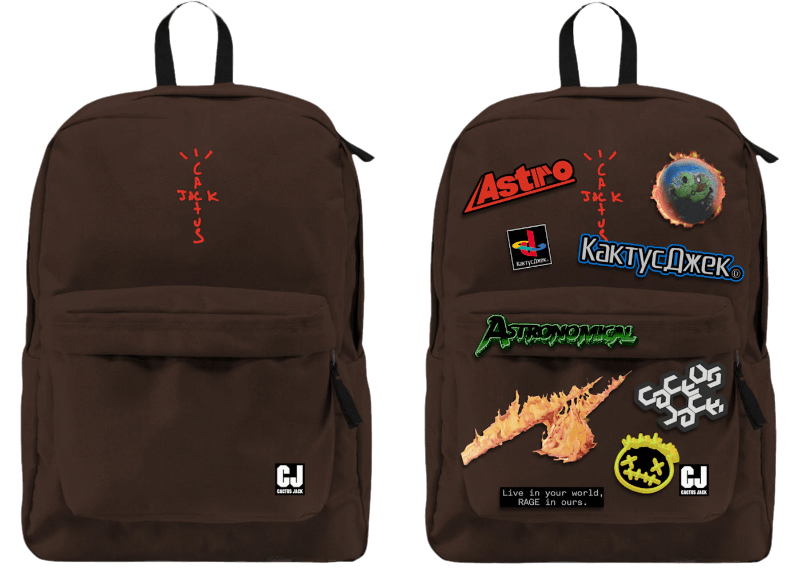 Travis Scott Cactus Jack Backpack With Patch Set - Brown