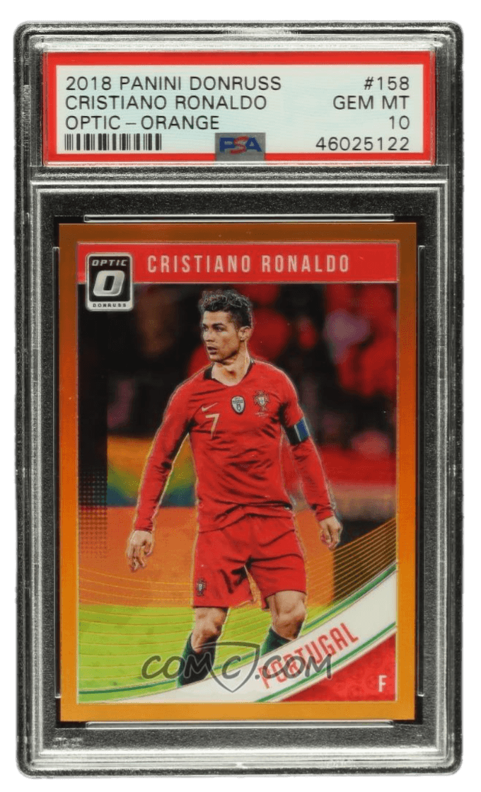 2018-19 Panini Donruss - Optic Orange Prizm #158 - Cristiano Ronaldo /99 PSA 10