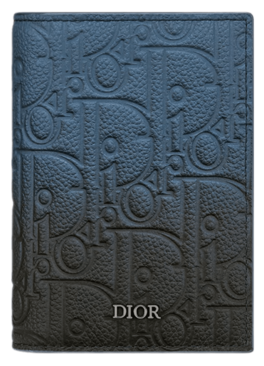 Dior Vertical Bifold Card Holder - Blue-Black Gradient Dior Gravity Leather
