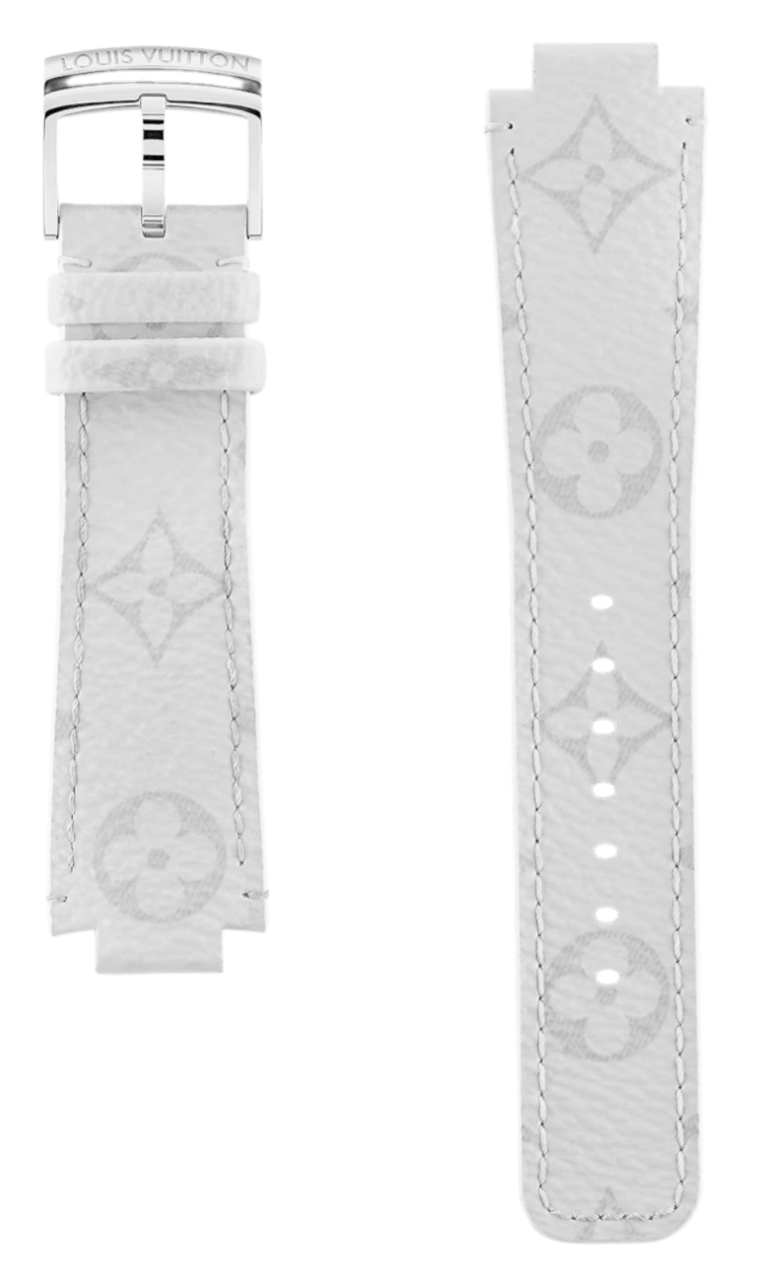 Louis Vuitton Tambour White Monogram Canvas Strap