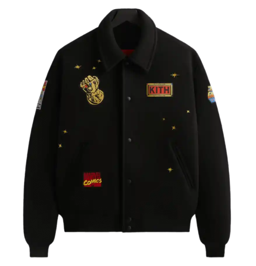 Kith x Marvel Universe Varsity Jacket - Black/Red