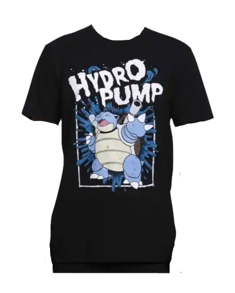Blastoise Pokémon Greatest Hits Black Relaxed Fit Crew Neck T-Shirt - Adult