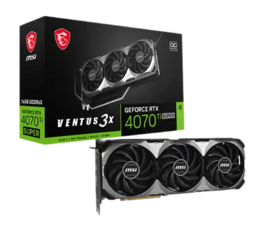MSI GeForce RTX 4070 Ti SUPER 16G VENTUS 3X OC Graphics Card - 16GB GDDR6X