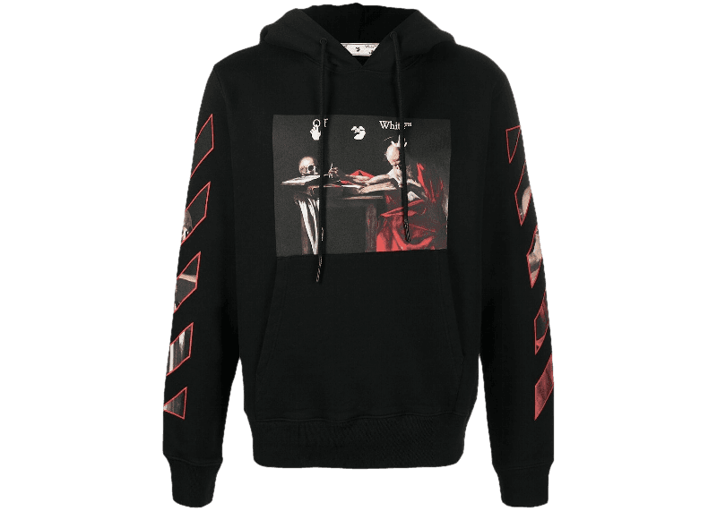 Off-White Caravaggio Diag Sleeve Hoodie - Black/Red