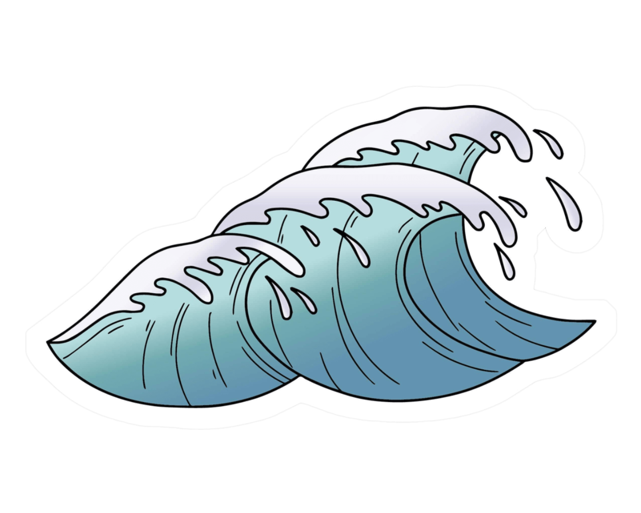 Light Blue Waves Sticker