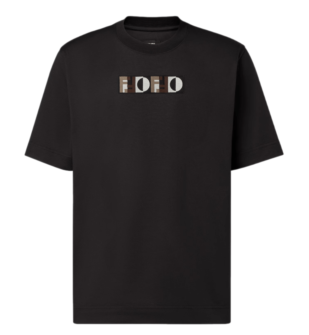 Fendi 3D Logo Embroidered T-Shirt - Black