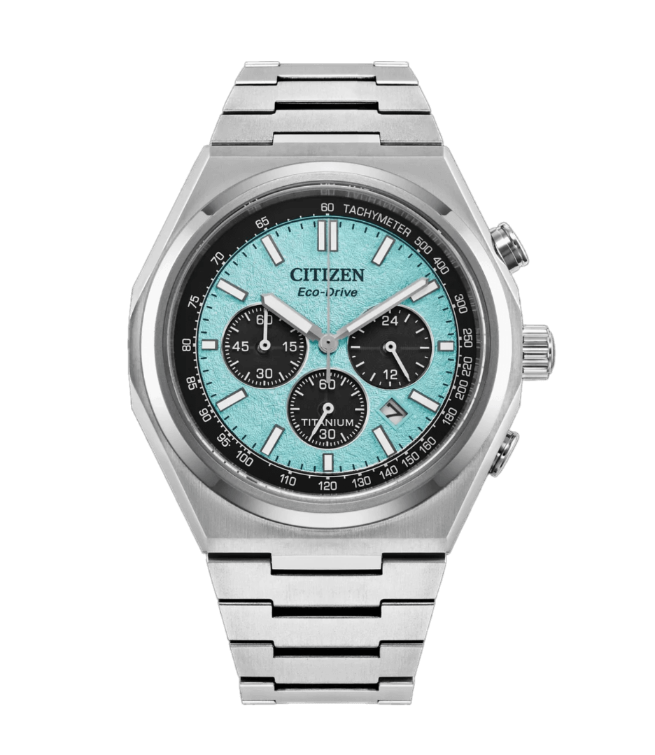 Citizen Zenshin Chrono Light Blue Dial - 42.5mm, Titanium