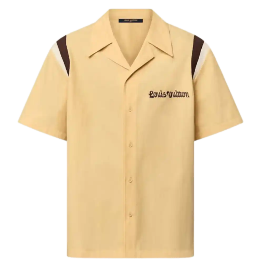 Louis Vuitton by Tyler, the Creator Embroidered Short-Sleeved Cotton Bowling Shirt - Beige