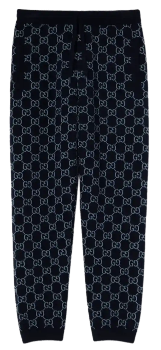 Gucci GG Knit Double Wool Leisure Pants - Blue/Grey