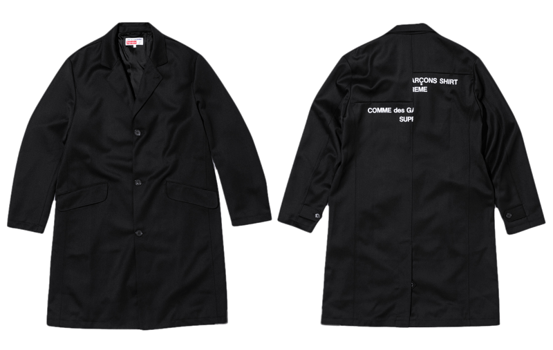 Supreme Comme des Garcons SHIRT Wool Overcoat - Black