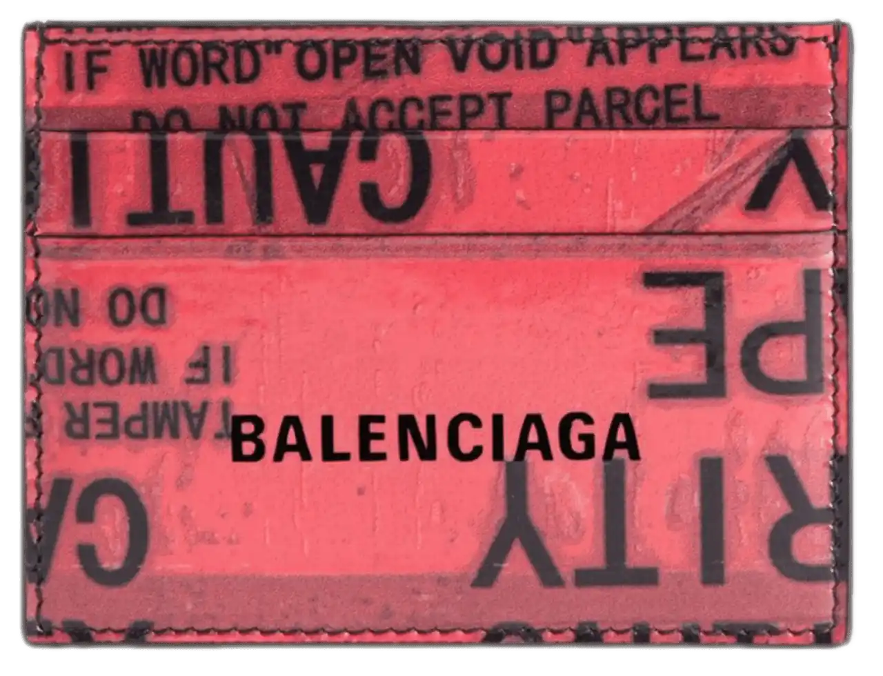 Balenciaga Tape Type Card Holder - Black/Red