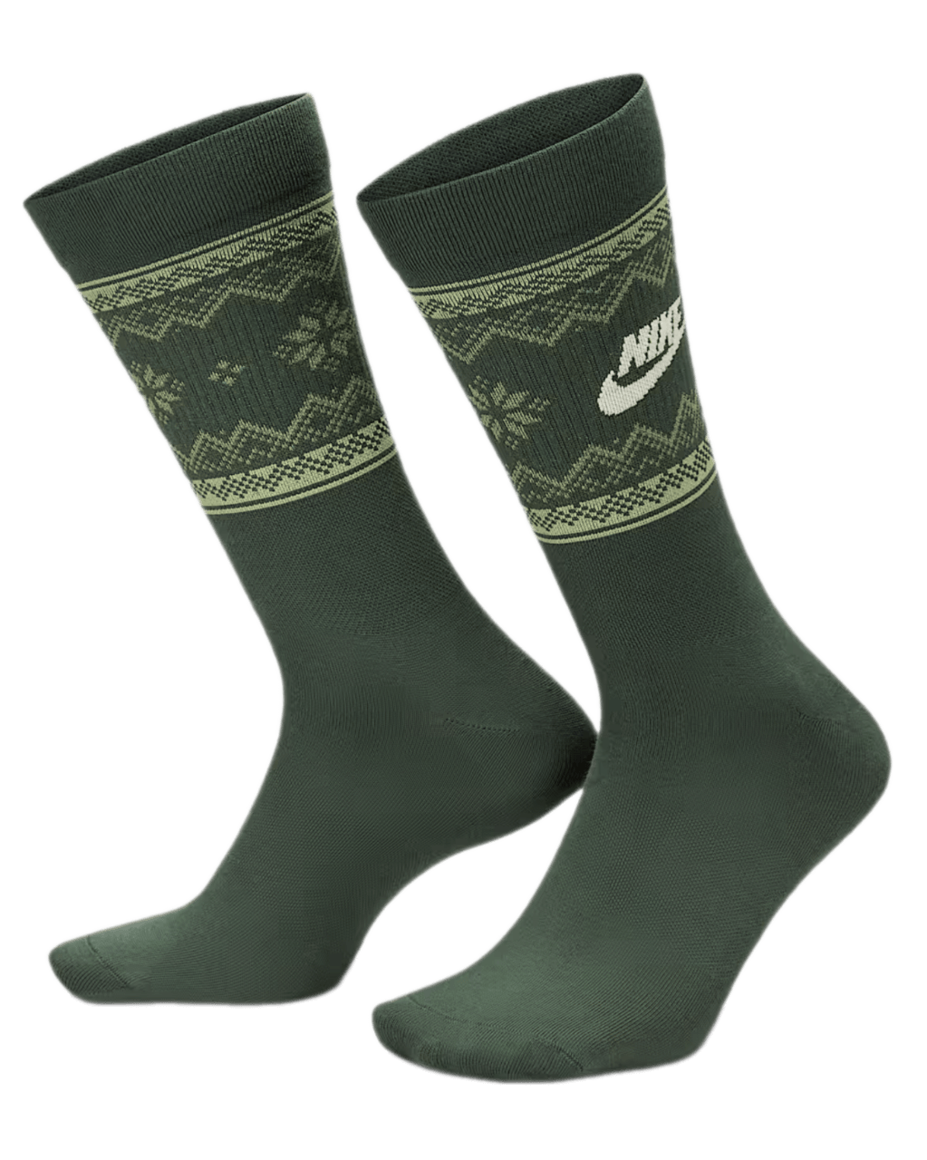 Nike Everyday Essentials Fair Isle Crew Socks - Vintage Green