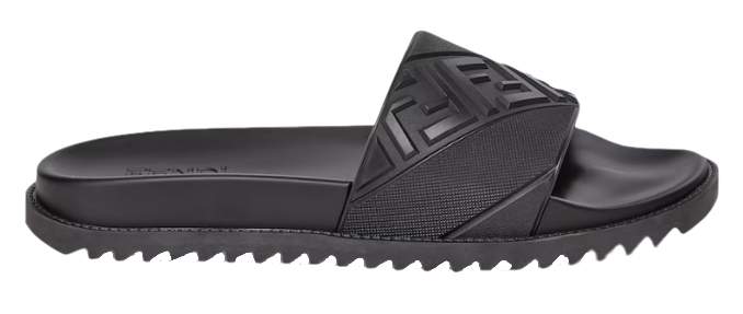 Fendi Black Rubber Slides