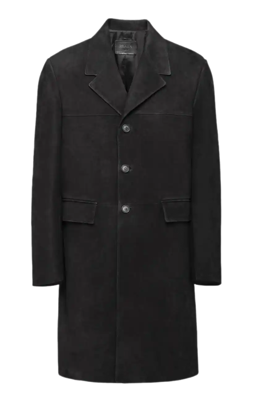 Prada Suede Coat - Black