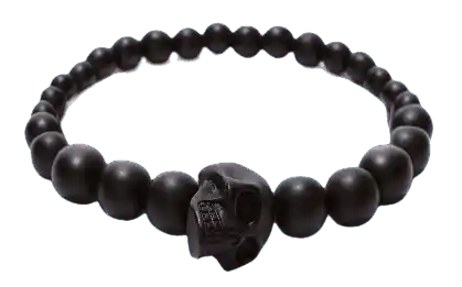 McQueen Skull Multi Beaded Bracelet - Black