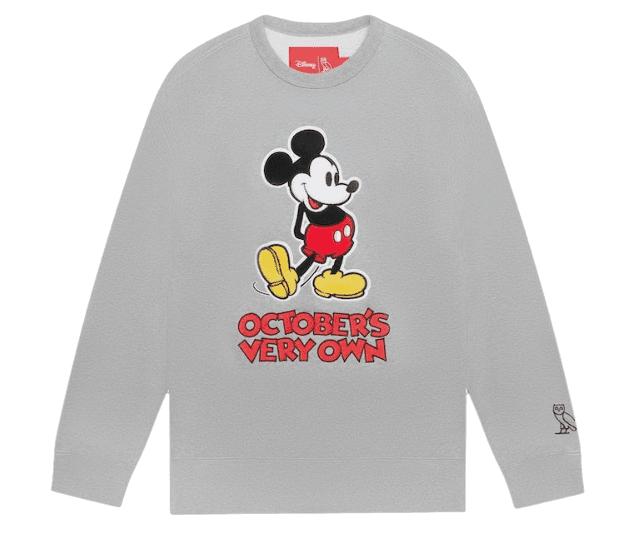 OVO x Disney Classic Mickey Crewneck - Heather Grey