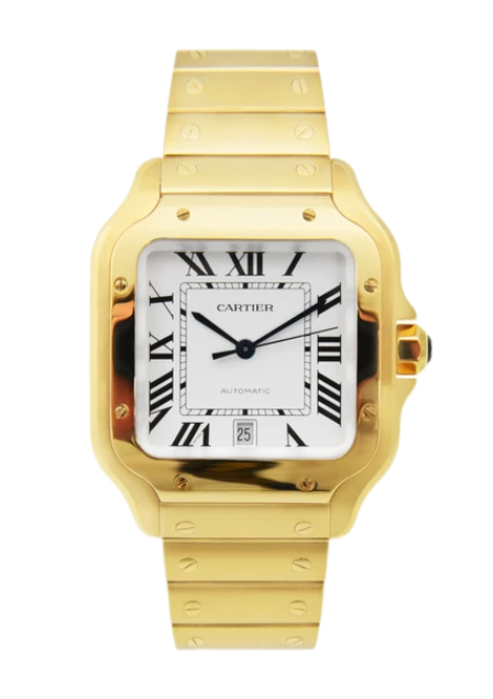 Cartier Santos De Cartier Silver Dial - 40mm, Yellow Gold (2022)
