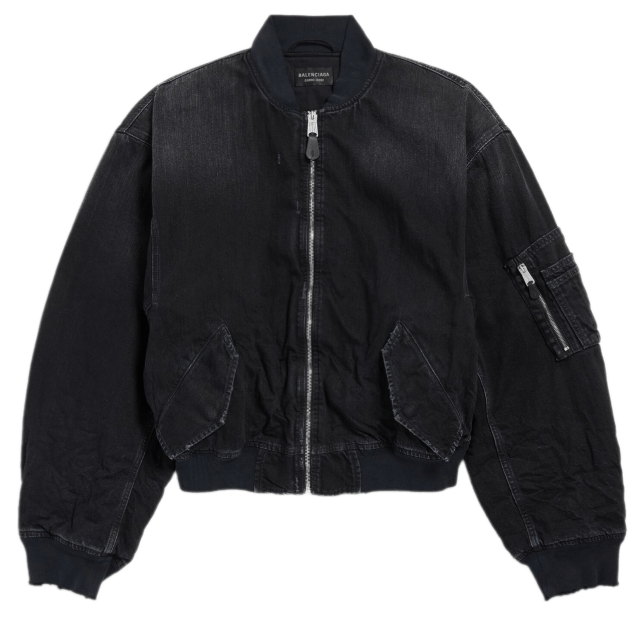 Balenciaga Standard Denim Bomber - Black