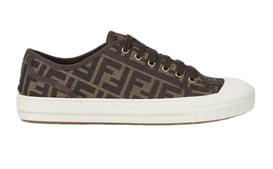 Fendi Domino FF Jacquard Fabric Low-tops - Brown