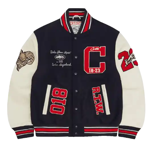 Corteiz Goat Varsity Jacket - Navy