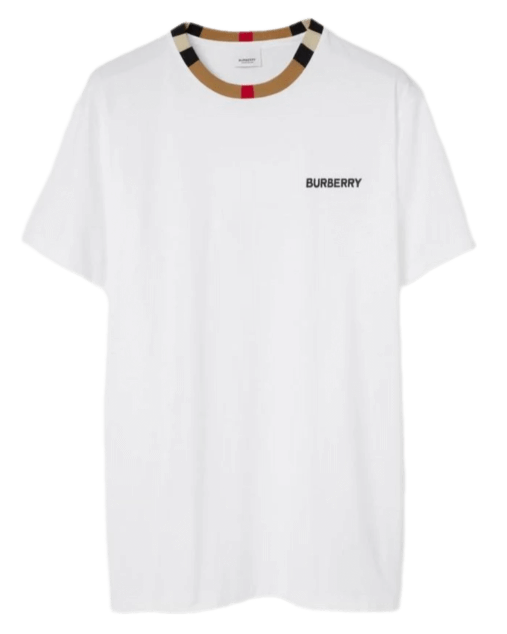 Burberry Icon Stripe Trim Cotton T-shirt - White