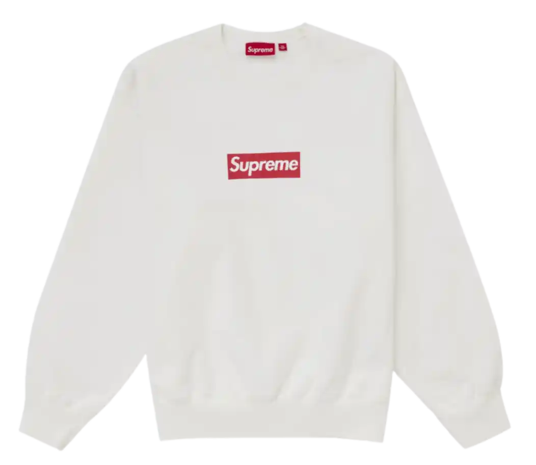 Supreme Washed Box Logo Crewneck - White