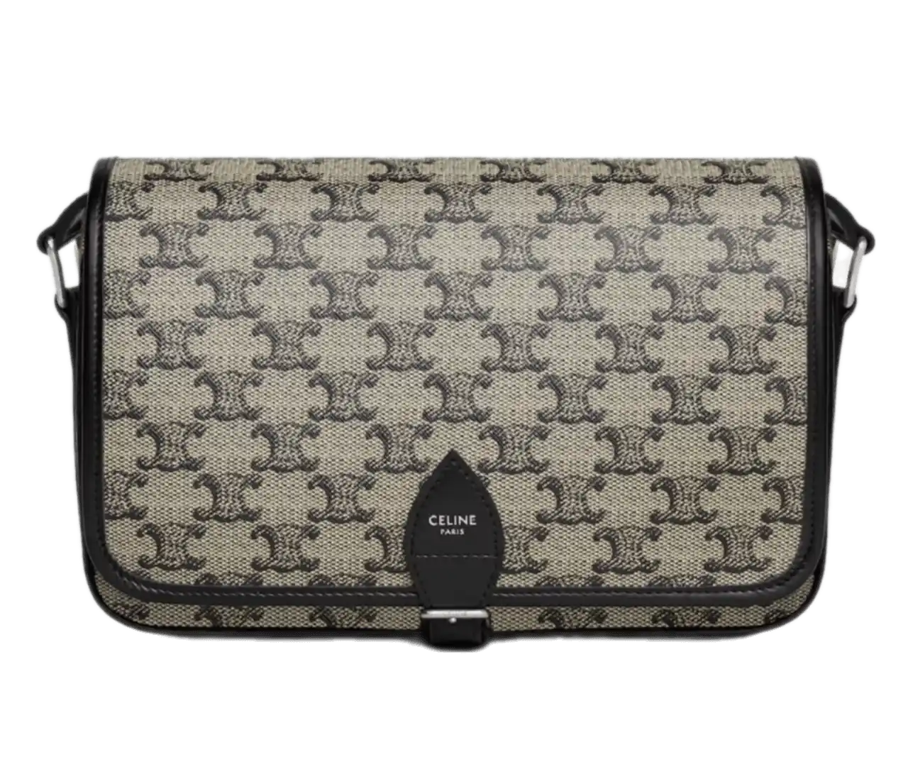 Celine Small Folco Messenger In Triomphe Canvas and Calfskin - Beige