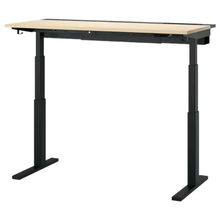 MITTZON Electric Desk Sit/Stand - Birch Vaneer/Black