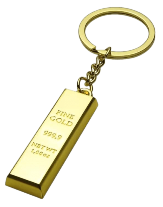 Gold Plated Imitation Bar Bullion Keychain