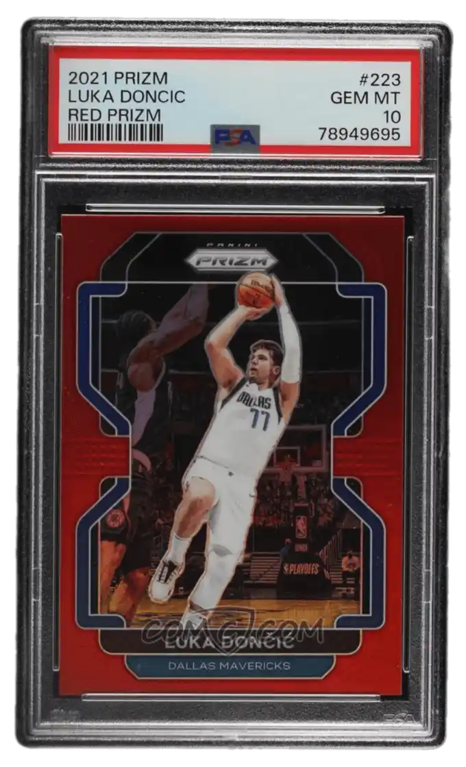 2021-22 Panini Prizm - Red Prizm #223 - Luka Doncic /299 PSA 10