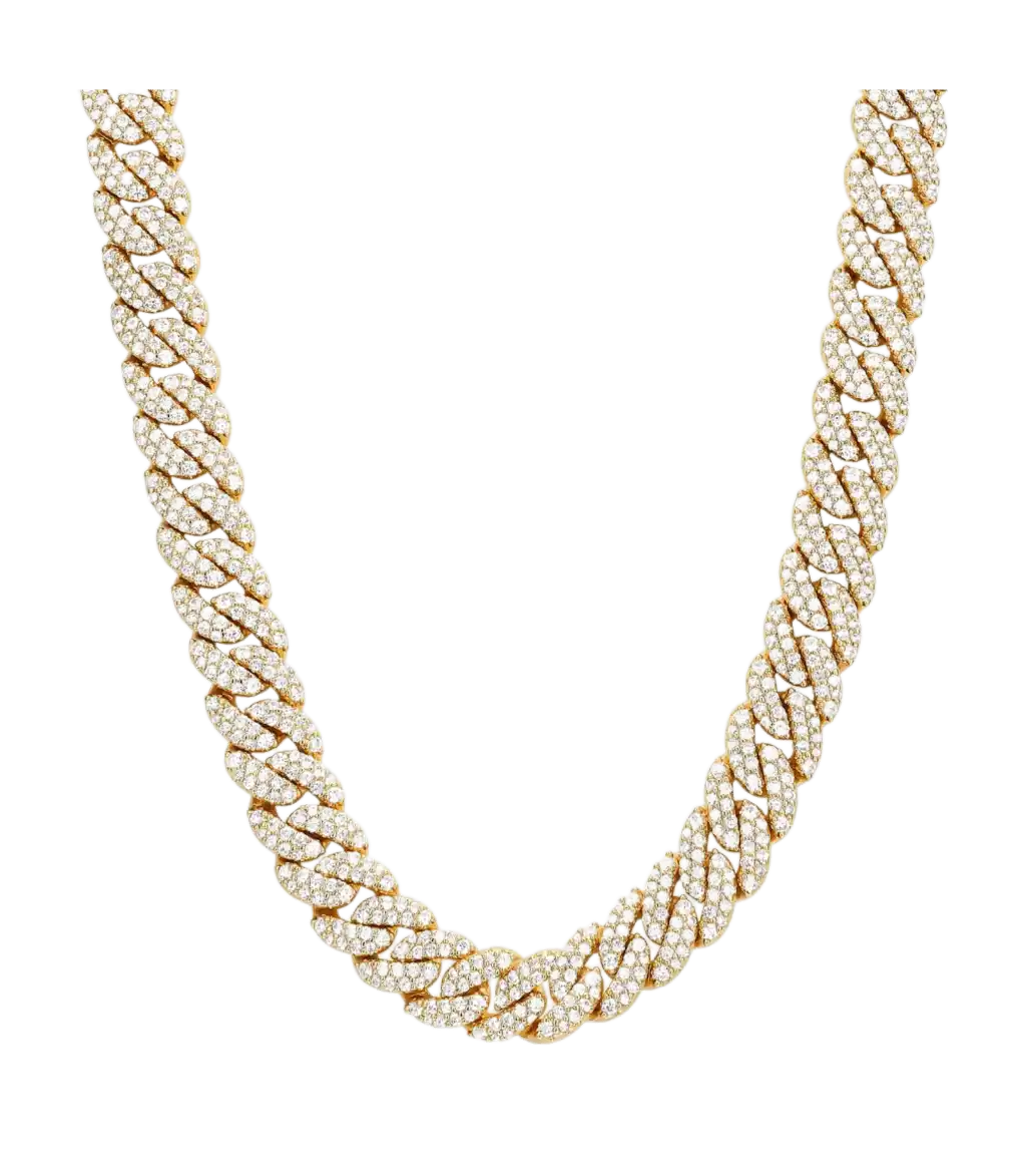 10mm Iced Out Cuban Link Chain - 22"