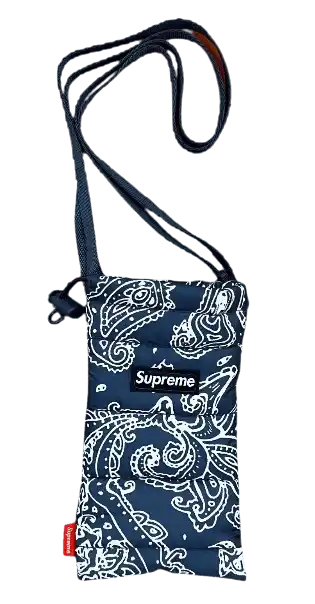 Supreme Puffer Neck Pouch - Blue Paisley