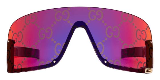 Gucci Mask-Shaped Frame Sunglasses - Shiny Black
