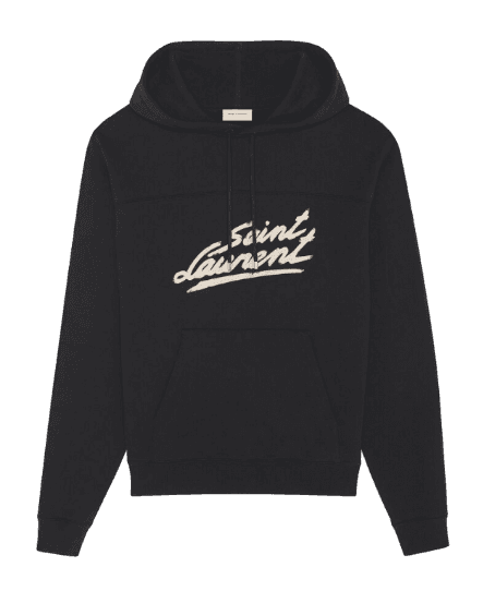 YSL Saint Laurent 50s Signature Hoodie - Black and Chalk