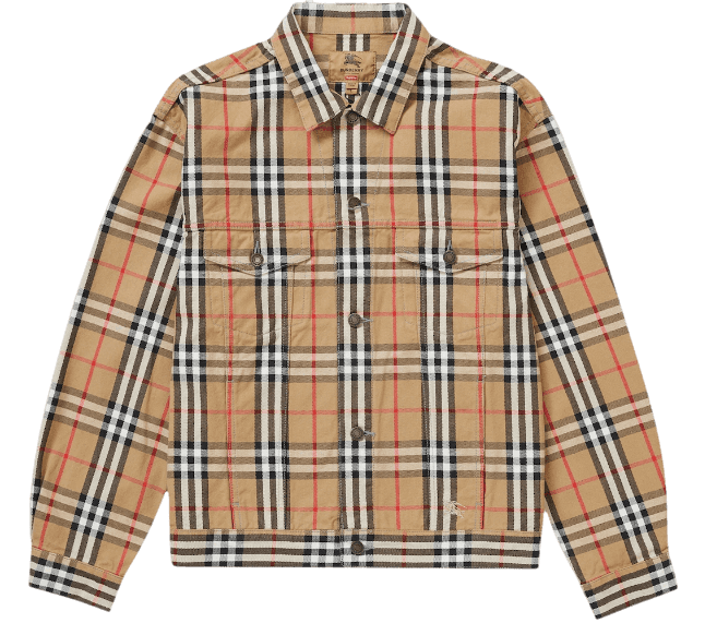 Supreme Burberry Denim Trucker Jacket - Beige