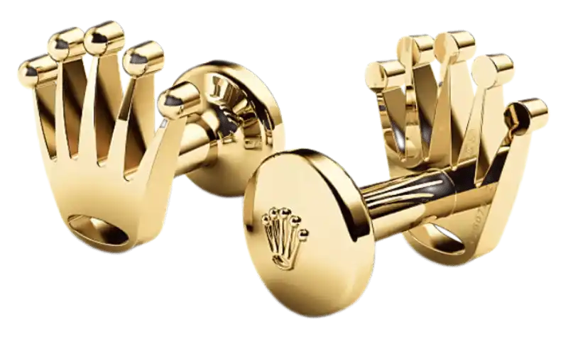 Rolex Crown Cufflinks - Yellow Gold