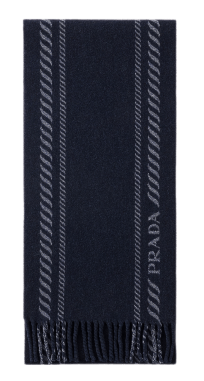 Prada Wool and Cashmere Scarf - Navy