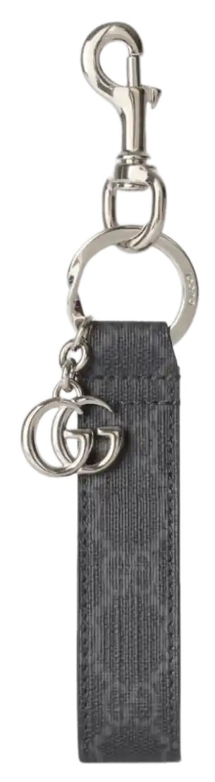 Gucci GG Keychain with Double G - Grey