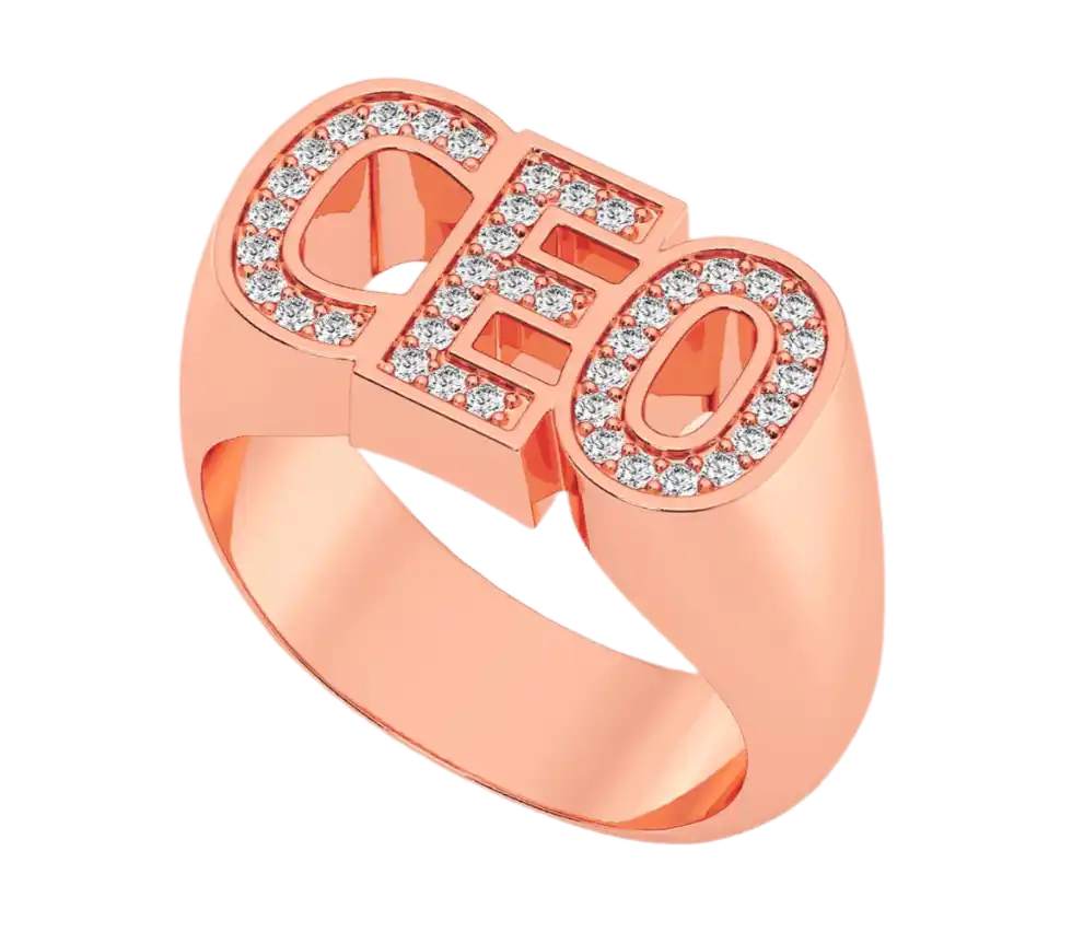 Ceo Diamond Ring 14k Solid Rose Gold 0.60ctw