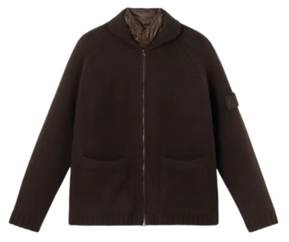 Stone Island Cashmere Ghost Knit Jacket - Dark Brown