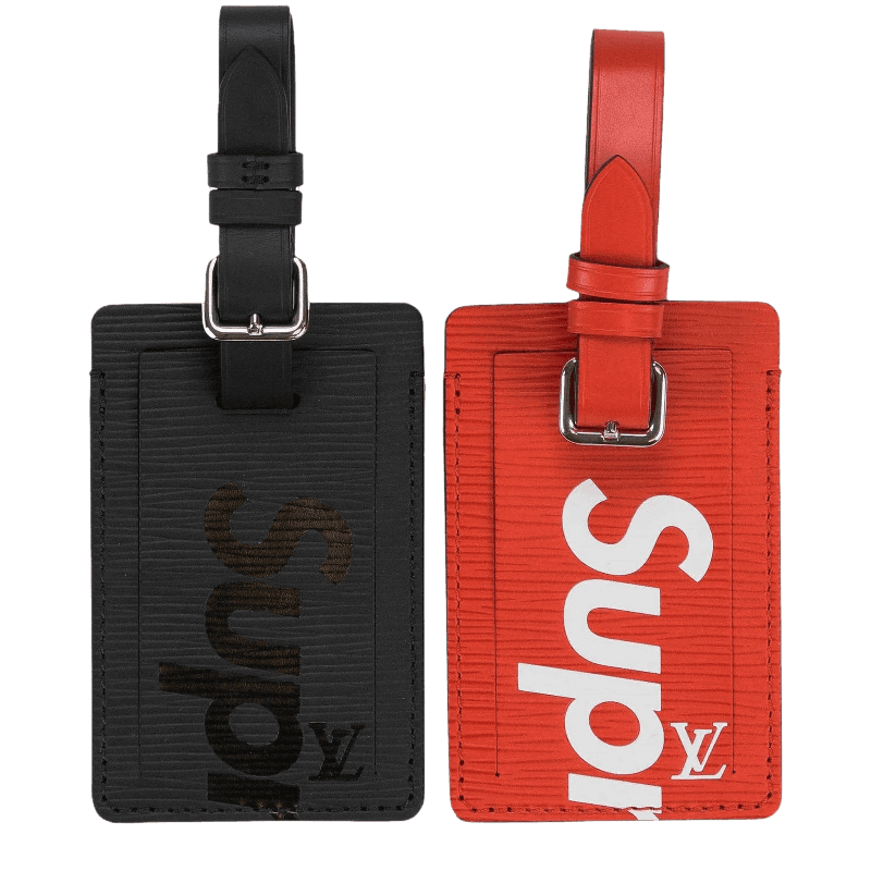 Louis Vuitton x Supreme Luggage Tag Set - Epi Black/Red