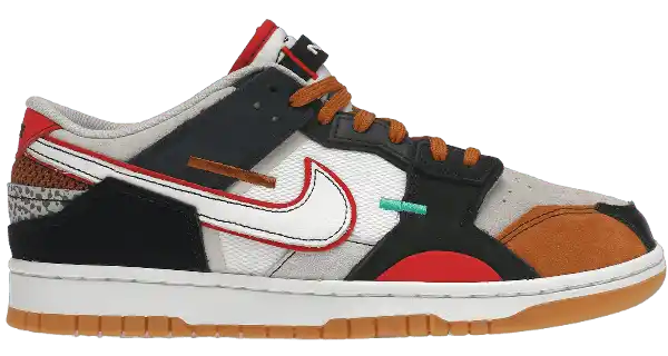 Nike Dunk Low Scrap - Black Grey University Red